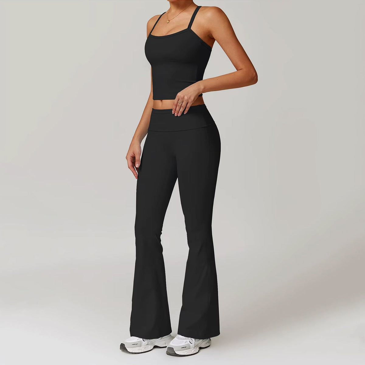 FlexFit Yüksek Bel Flare Tayt & Askılı Crop