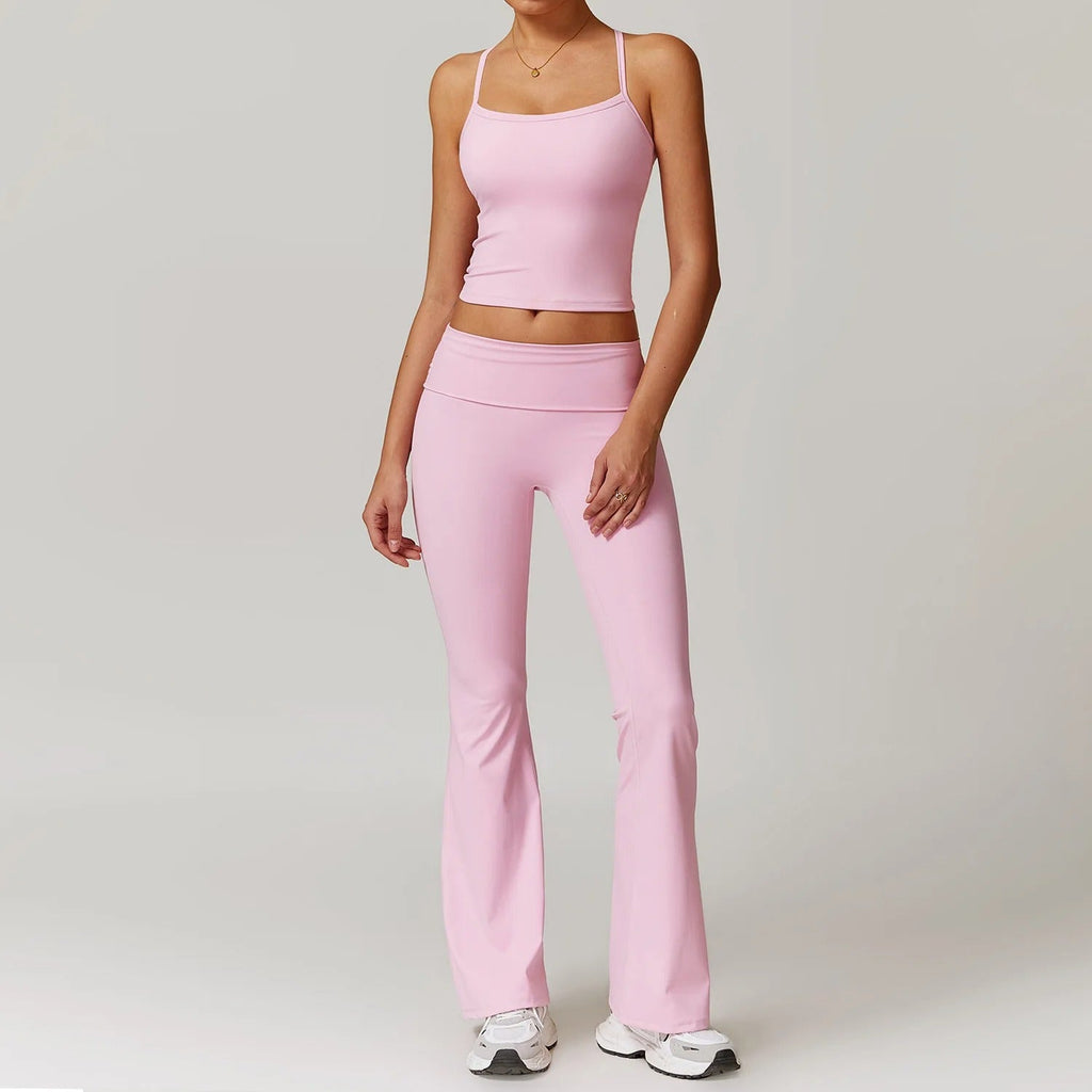 FlexFit Yüksek Bel Flare Tayt & Askılı Crop
