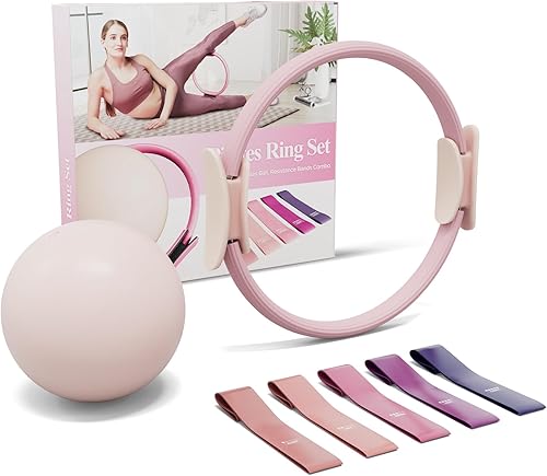 Sıkılaşma Seti 3' Lü  - Çember, Direnç Bandı, Mini Pilates - Yoga Topu