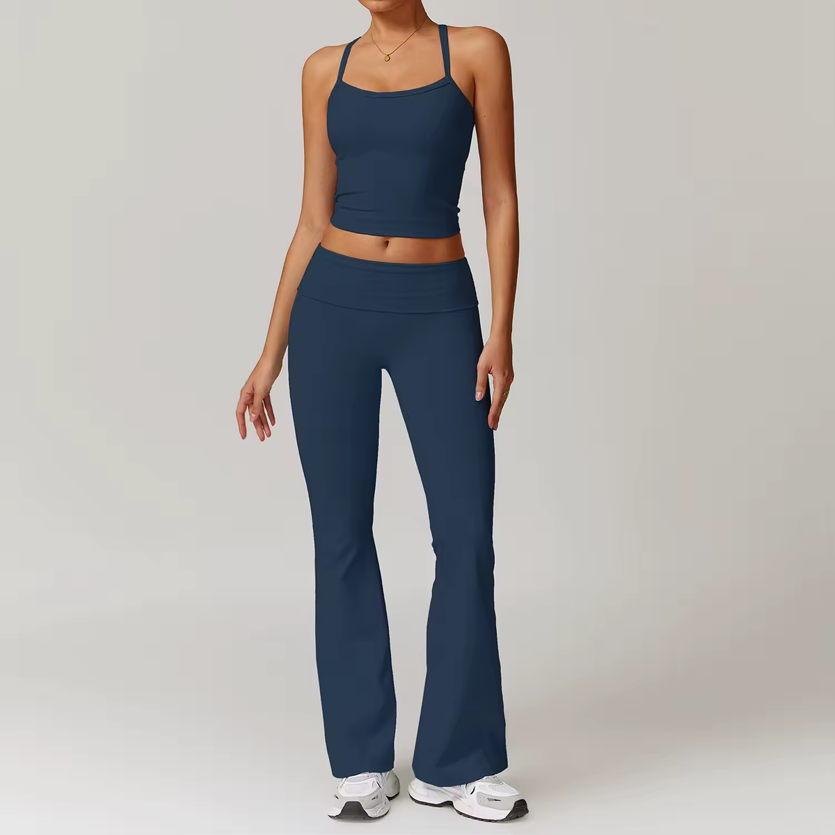 FlexFit Yüksek Bel Flare Tayt & Askılı Crop